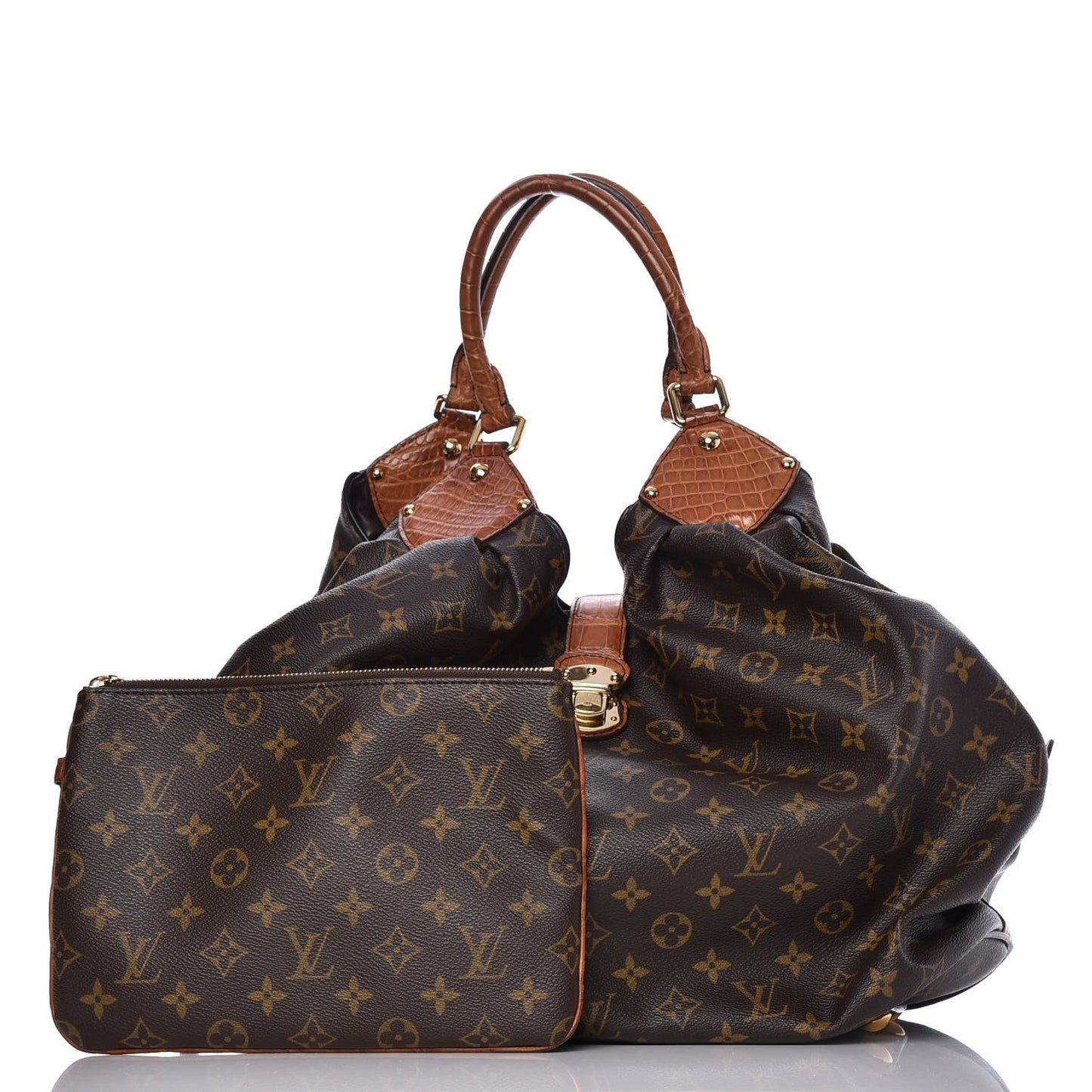 Monogram Mahina XL Crocodile Trim Tote