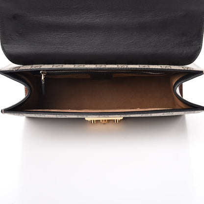 Gucci GG Supreme Monogram Calfskin Medium Padlock Shoulder Bag Beige Black Cuir 5 of 9