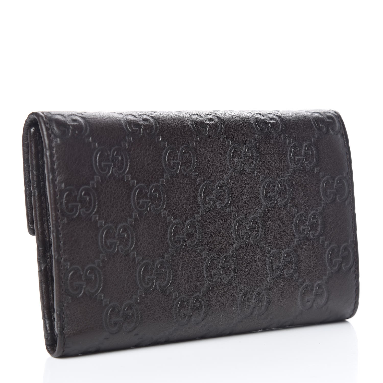 Gucci Guccissima Continental Flap Wallet Dark Brown 3 of 8