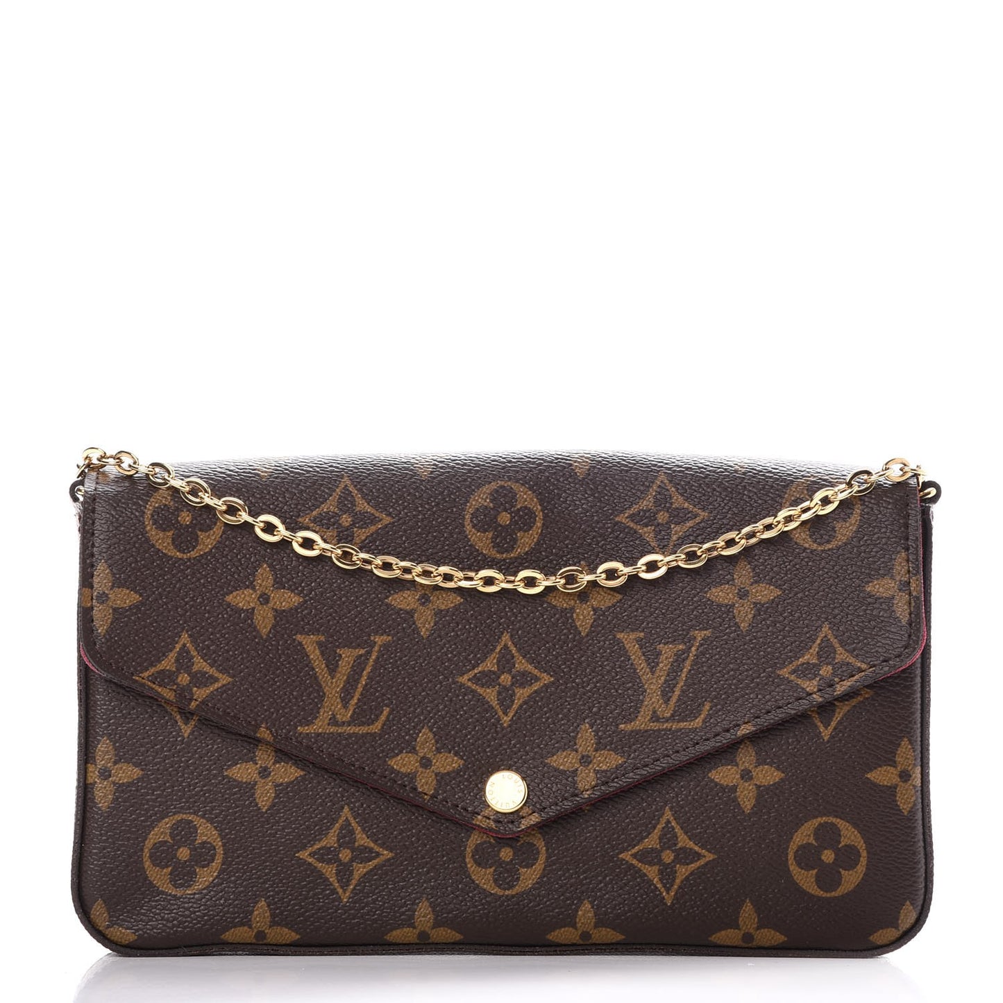 Monogram Pochette Felicie Chain Wallet Fuchsia