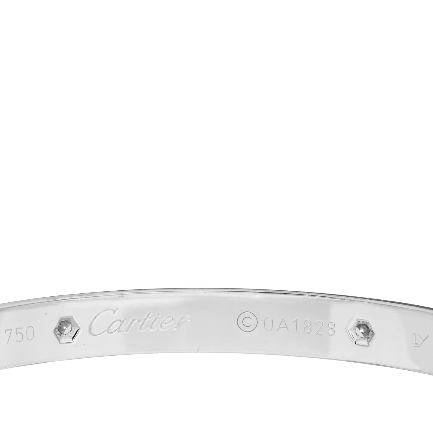 18K White Gold 4 Diamond Love Bracelet 17