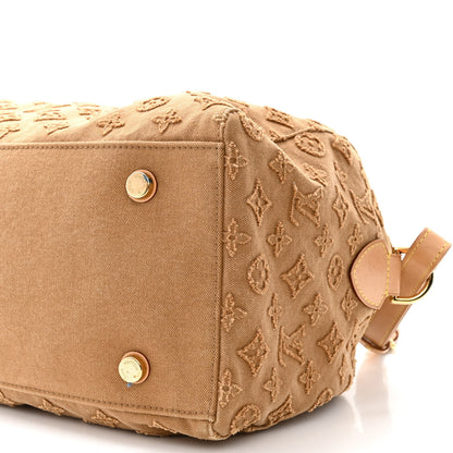 Louis Vuitton Denim Monogram Stone Speedy Bandouliere 35 Caramel 10 of 11