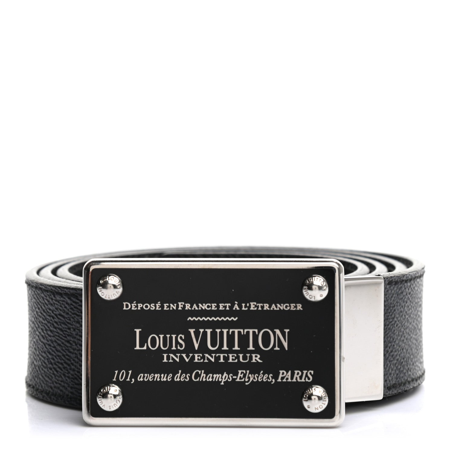Louis Vuitton Damier Graphite 35mm LV Inventeur Reversible Belt 100 40 1 of 6