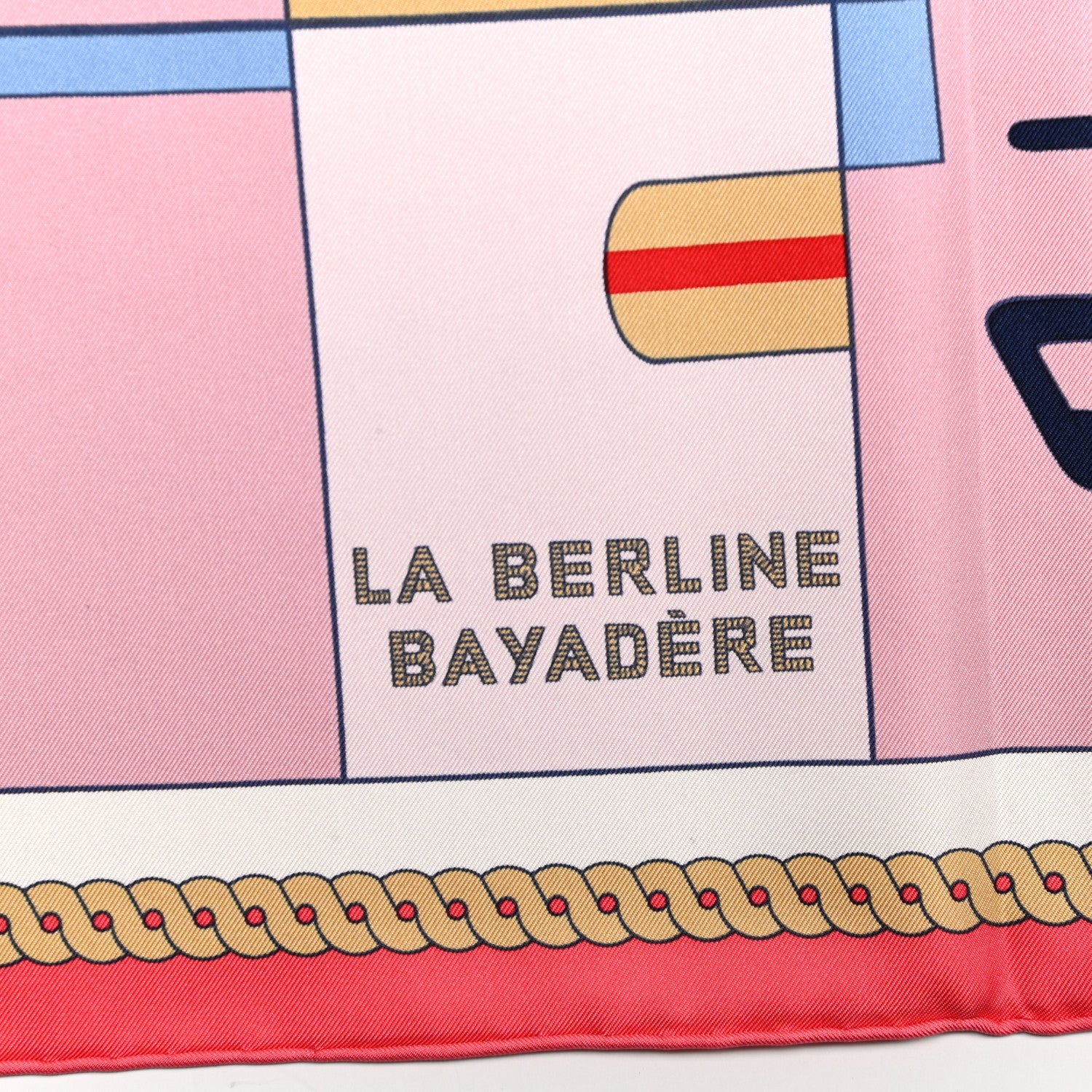 Hermes Silk La Berline Bayadere Scarf 90 Vieux Rose Rouge 6 of 6