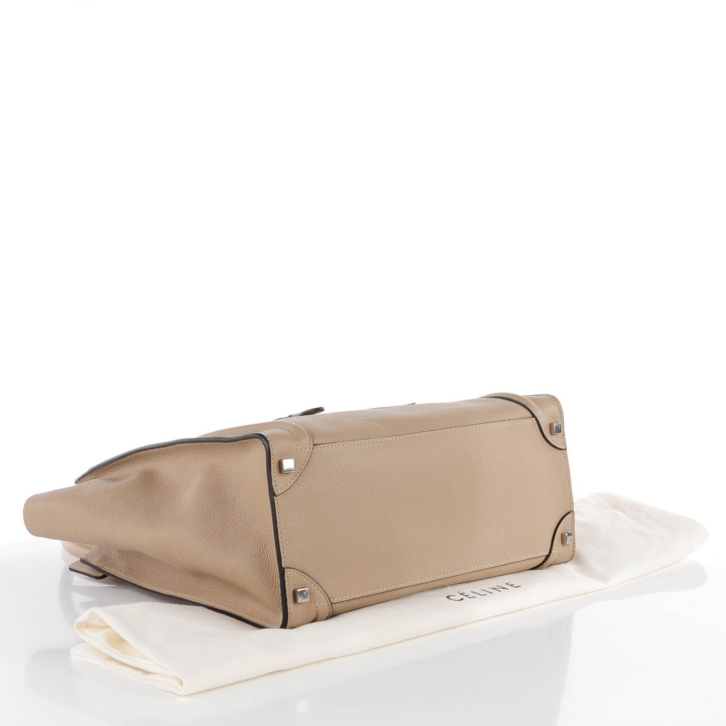 Drummed Calfskin Shoulder Luggage Dune