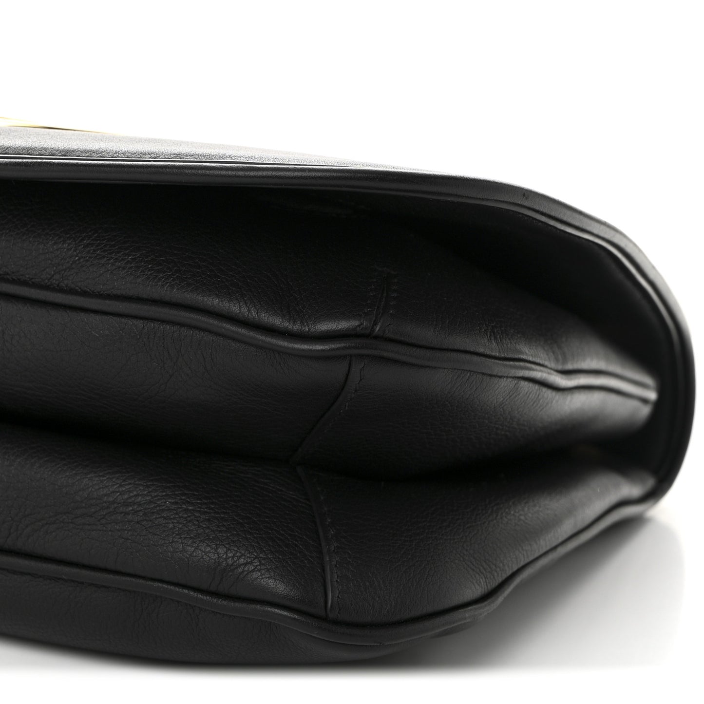 Roxy Calfskin Studded Medium Blondie Shoulder Flap Bag Black