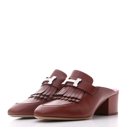 Hermes Goatskin Tuileries Mules 38 Cognac 3 of 8