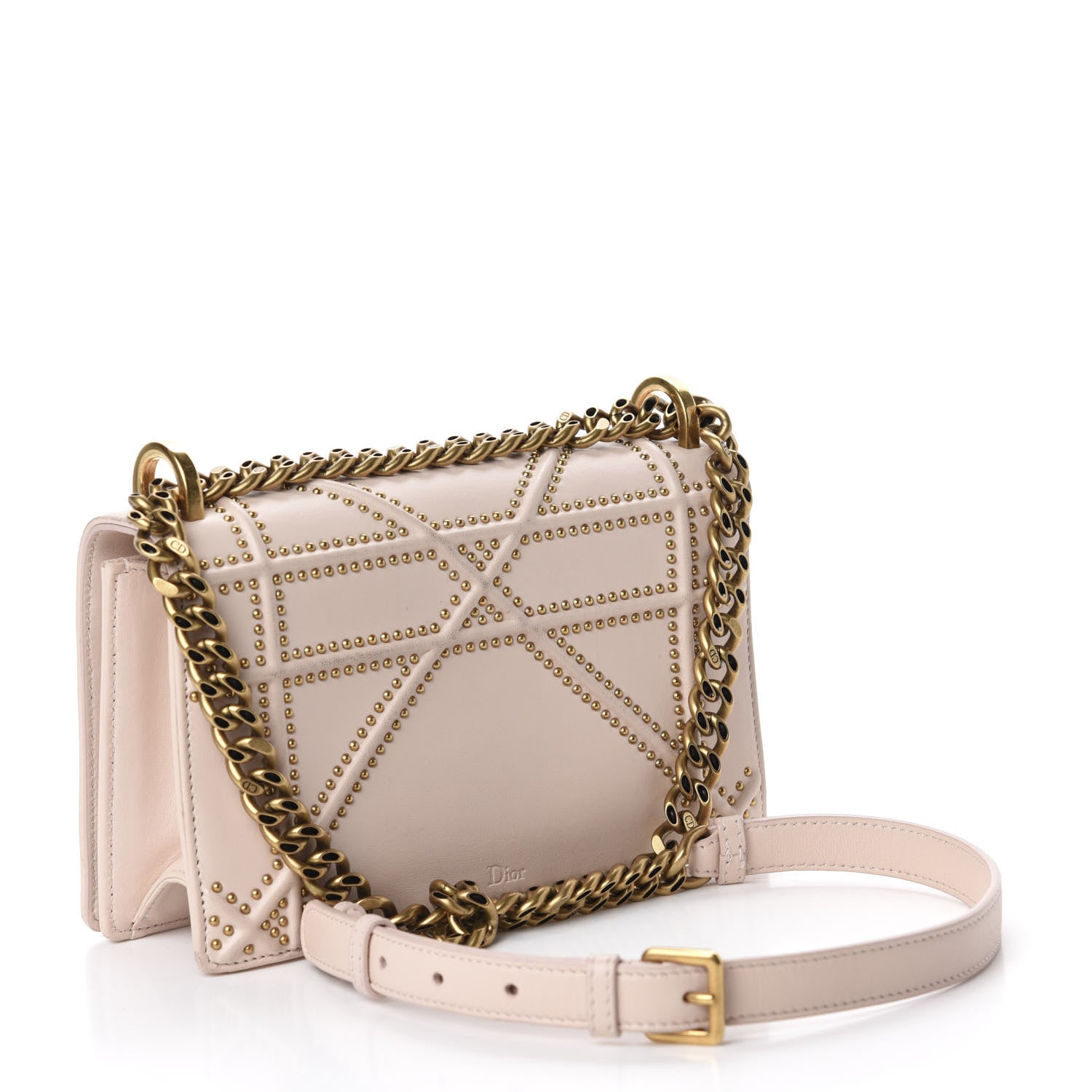 Christian Dior Lambskin Studded Small Diorama Flap Bag Light Pink 3 of 12