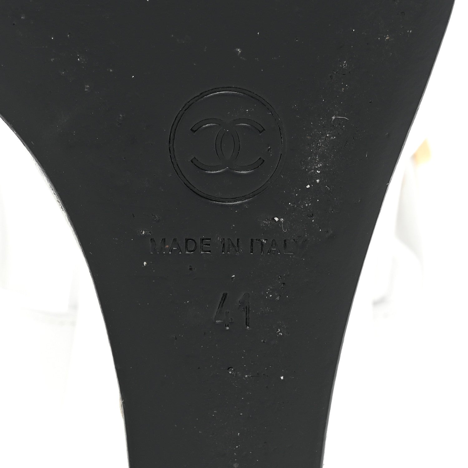 Chanel Lambskin Patent Cap Toe Mary Jane Wedge Pumps 41 White Black 6 of 14