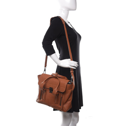 3.1 Phillip Lim 3.1 Textured Calfskin Medium Pashli Satchel Rust 2 of 16