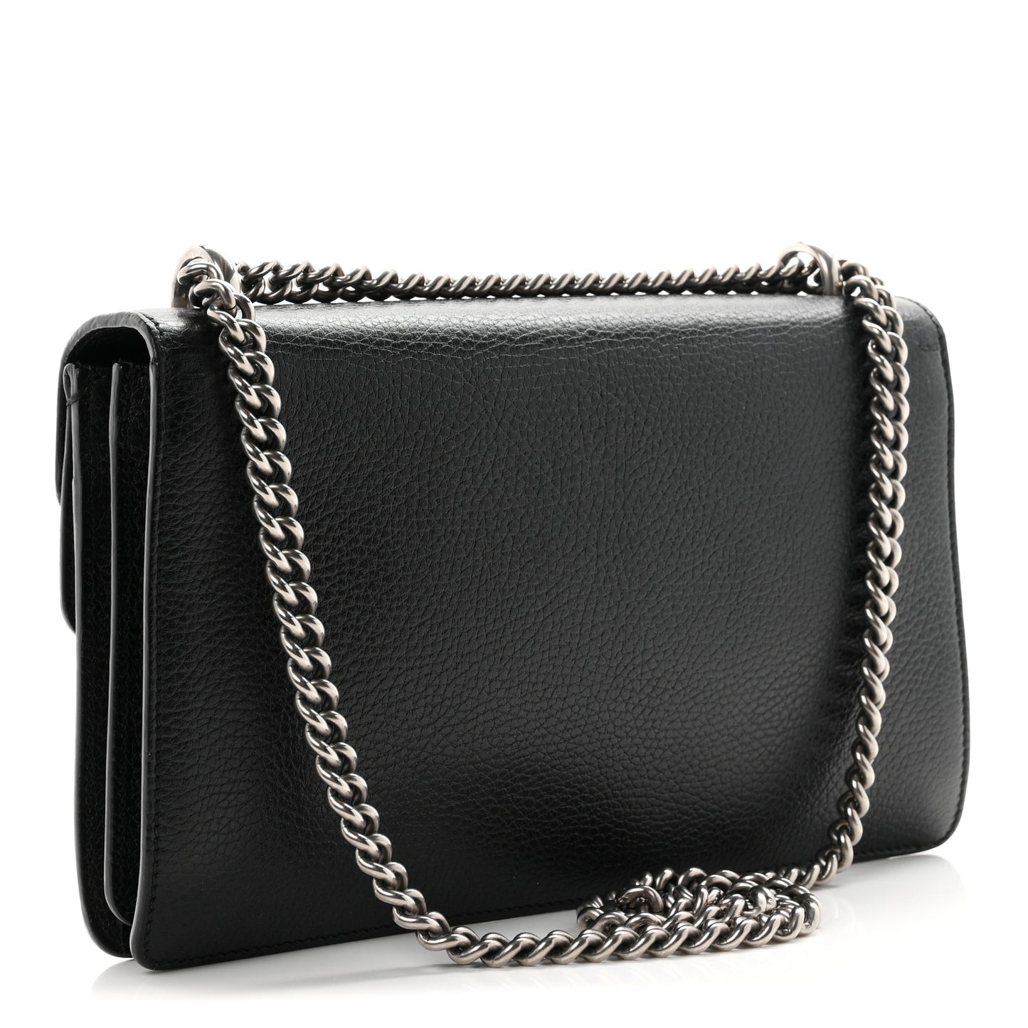 Pebbled Calfskin Small Dionysus Shoulder Bag Black