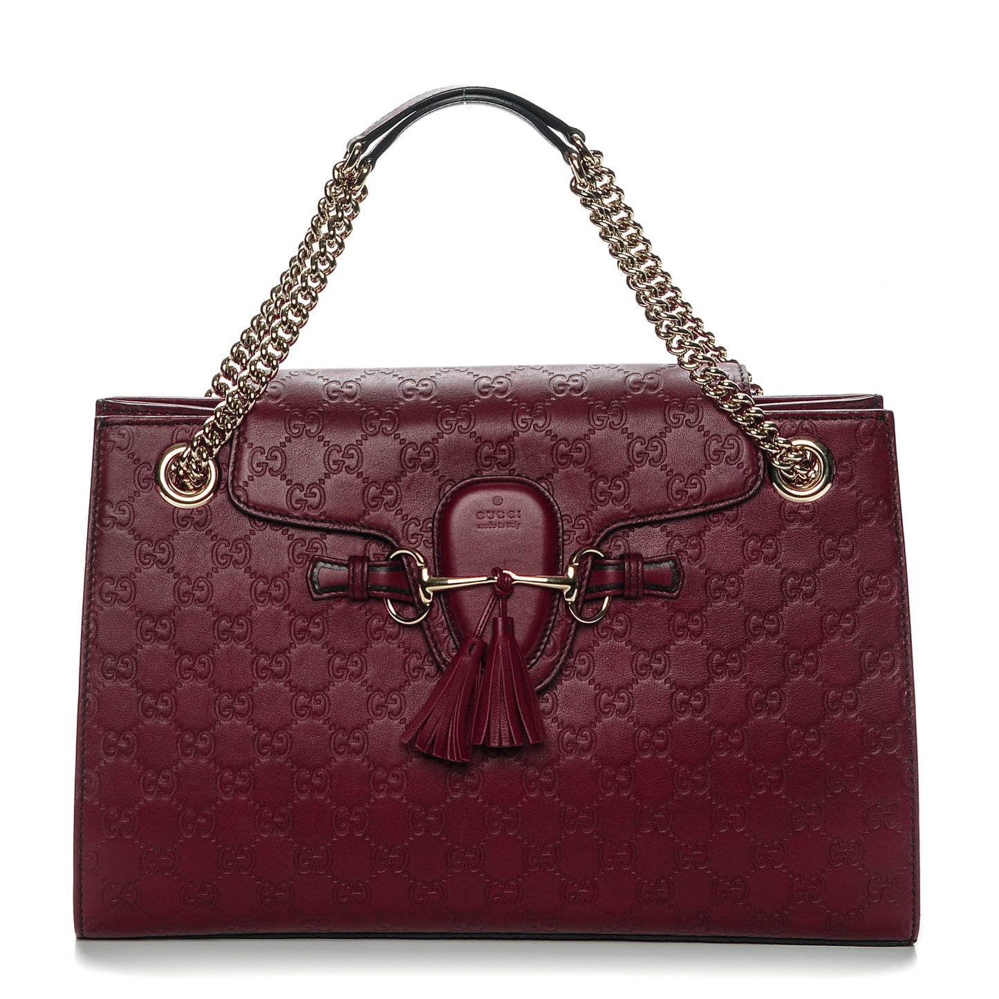 Soft Guccissima Large Emily Chain Shoulder Bag Classic Ruby