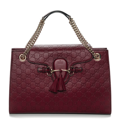 Gucci Soft Guccissima Large Emily Chain Shoulder Bag Classic Ruby 1 of 6