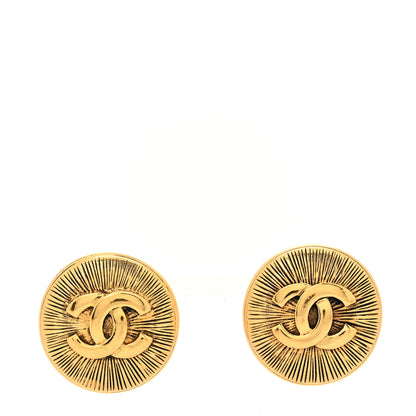 Chanel CC Button Clip On Earrings Gold 1 of 5