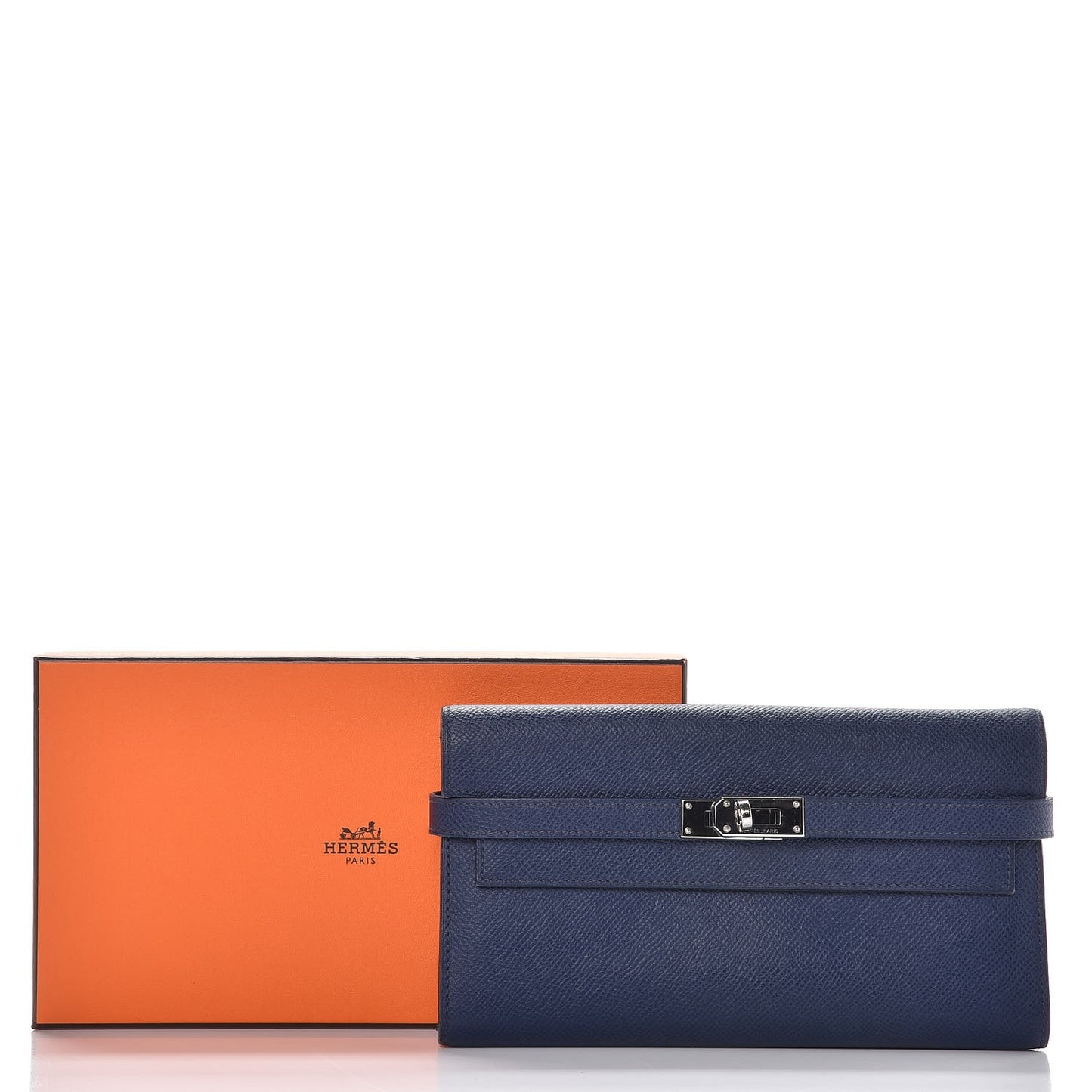 Epsom Kelly Longue Wallet Bleu Saphir