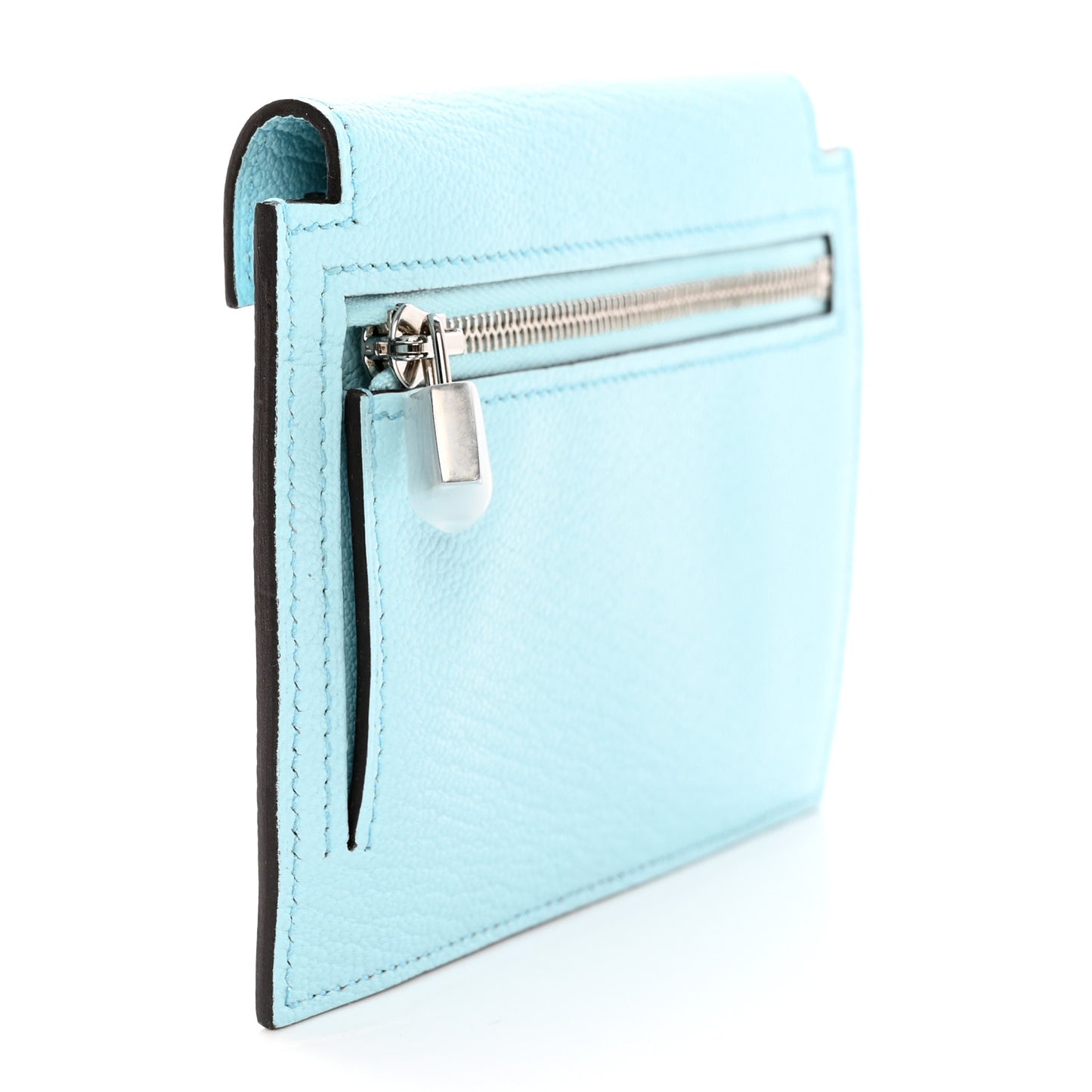 Chevre Mysore Kelly Pocket Compact Wallet Bleu Atoll