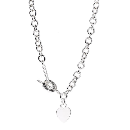 Tiffany Sterling Silver Heart Tag Toggle Necklace 1 of 5