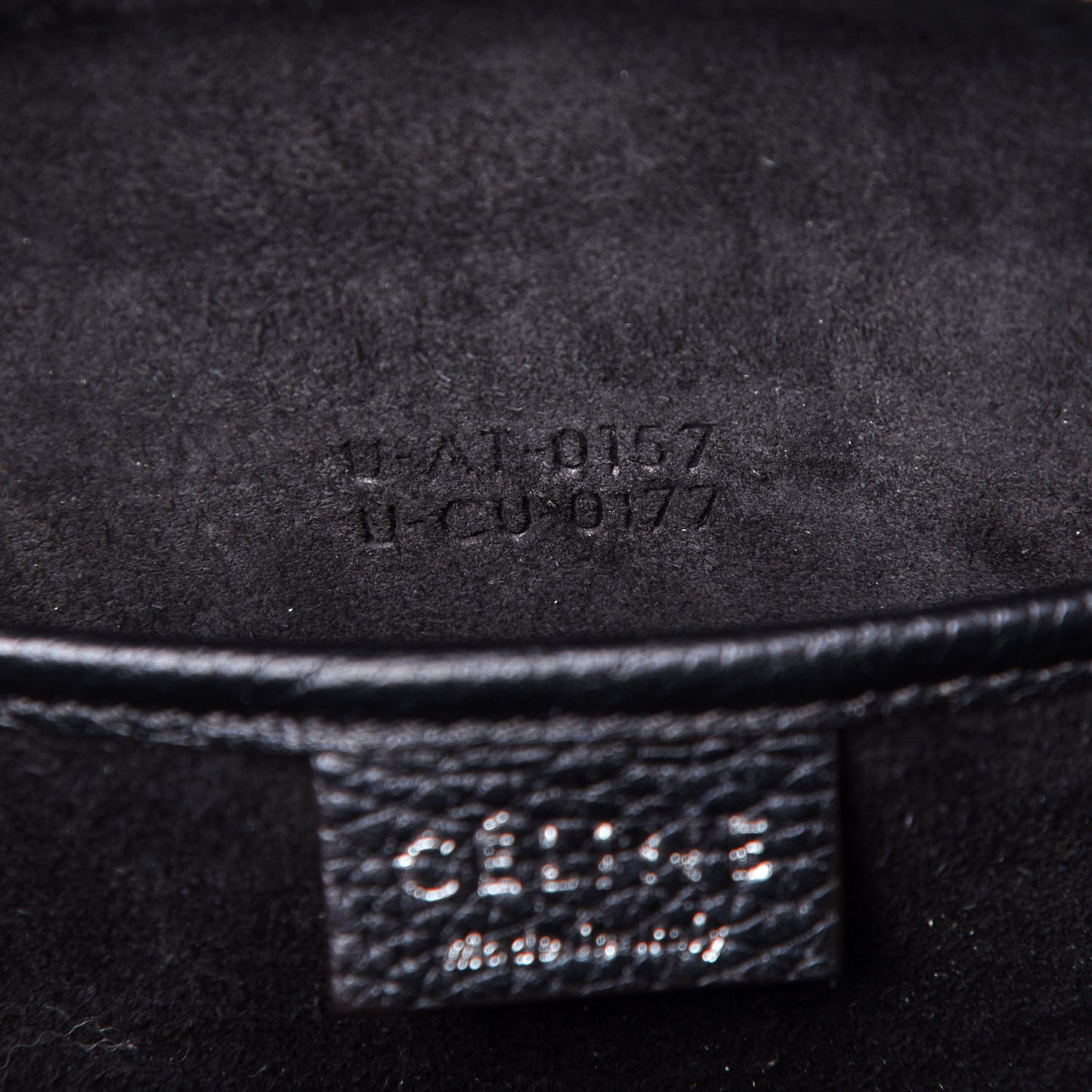 Drummed Calfskin Nano Luggage Black