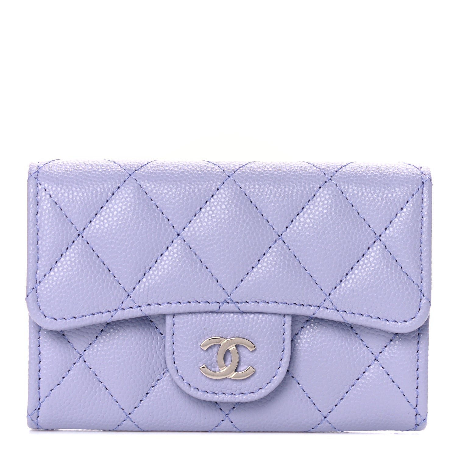 Chanel Caviar Quilted Flap Card Holder Wallet Light Purple 1 of 9