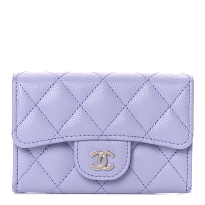 Chanel Caviar Quilted Flap Card Holder Wallet Light Purple 1 of 9