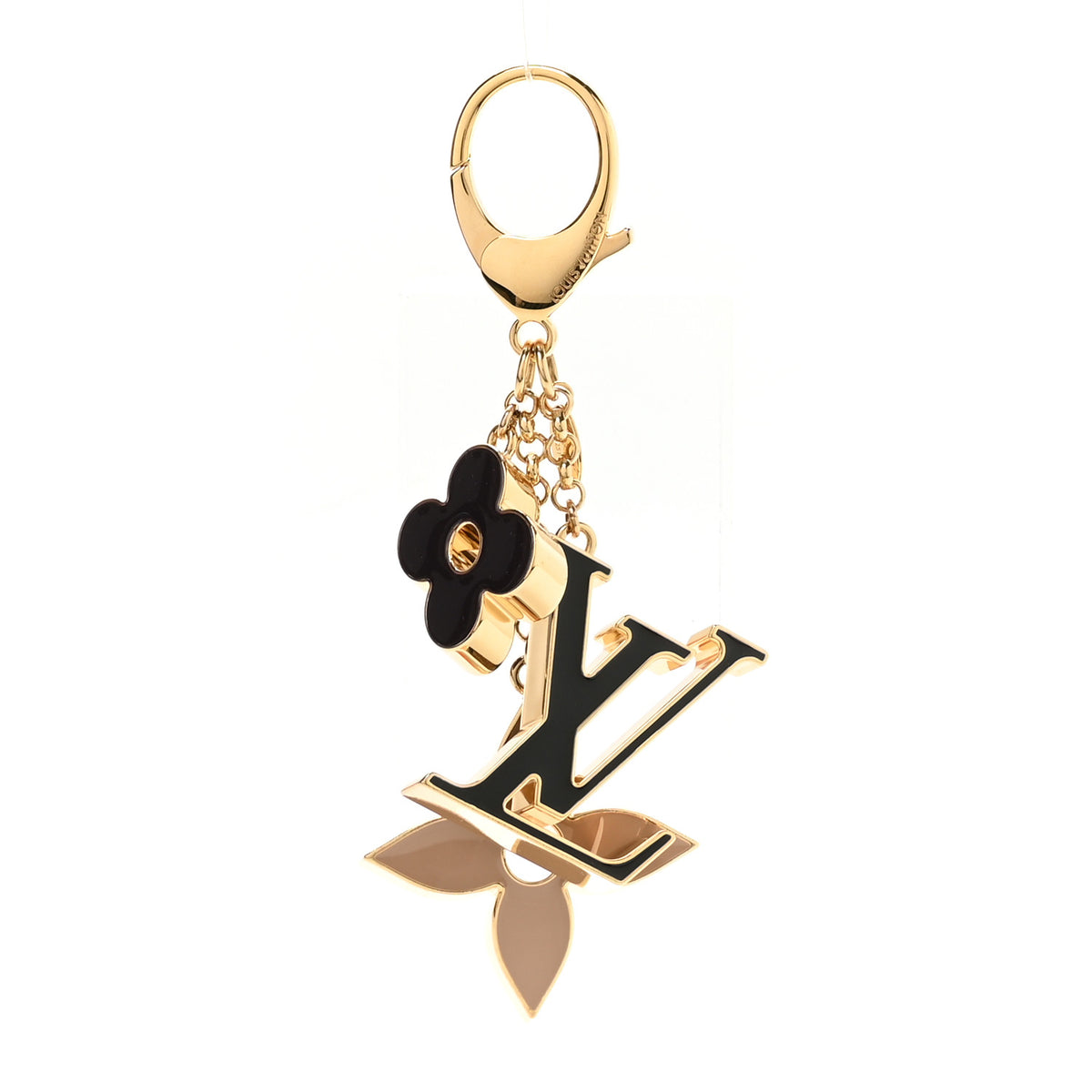Louis Vuitton Metal Enamel Fleur De Monogram Bag Charm Dore 1 of 5