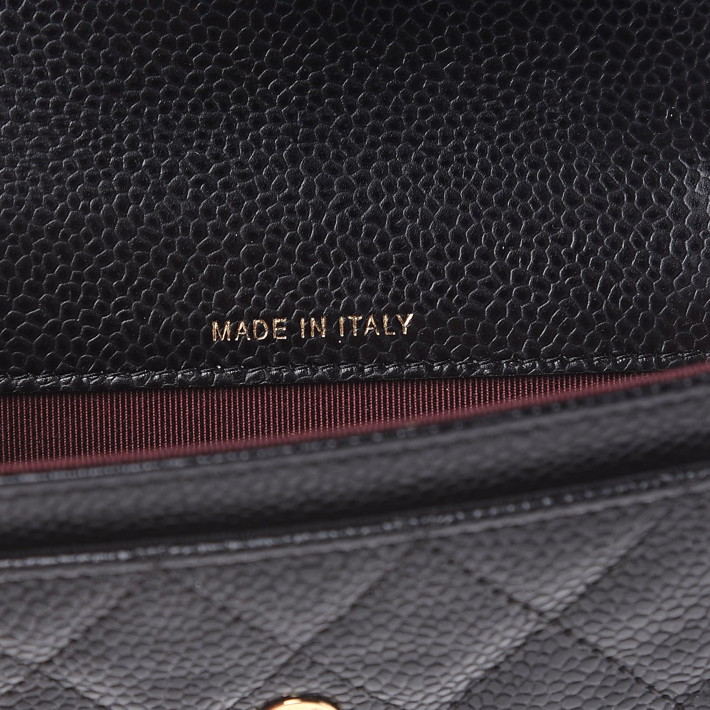 Caviar Quilted Flap Card Holder Black