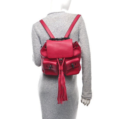 Gucci Cellarius Calfskin Medium Bamboo Backpack Petunia 2 of 10