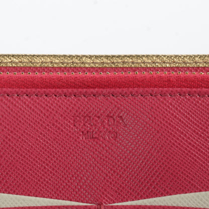 Prada Saffiano Metal Tri-Color Organizer Wallet Platino 7 of 9