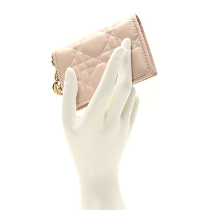 Christian Dior Lambskin Cannage Mini Lady Dior Wallet Aesthetic Beige 2 of 7