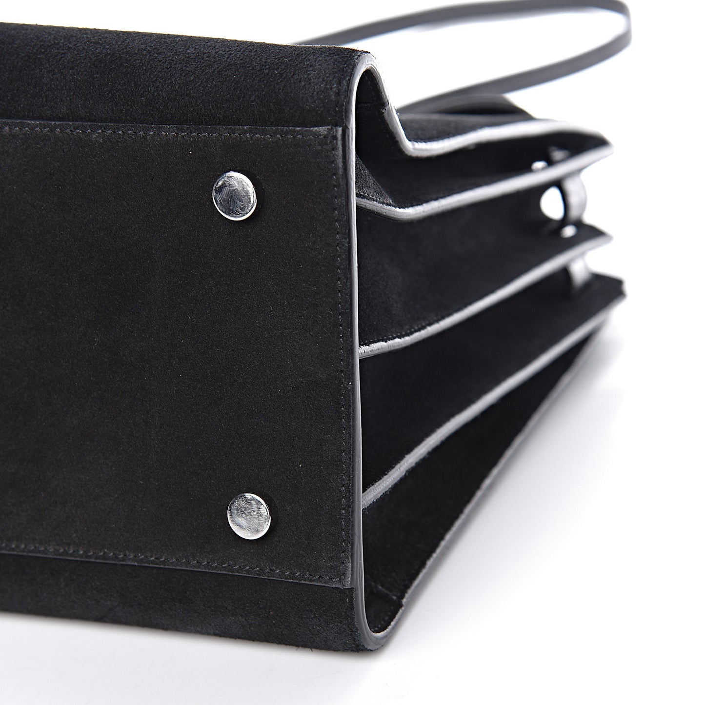 Suede Crocodile Embossed Small Sac De Jour Black