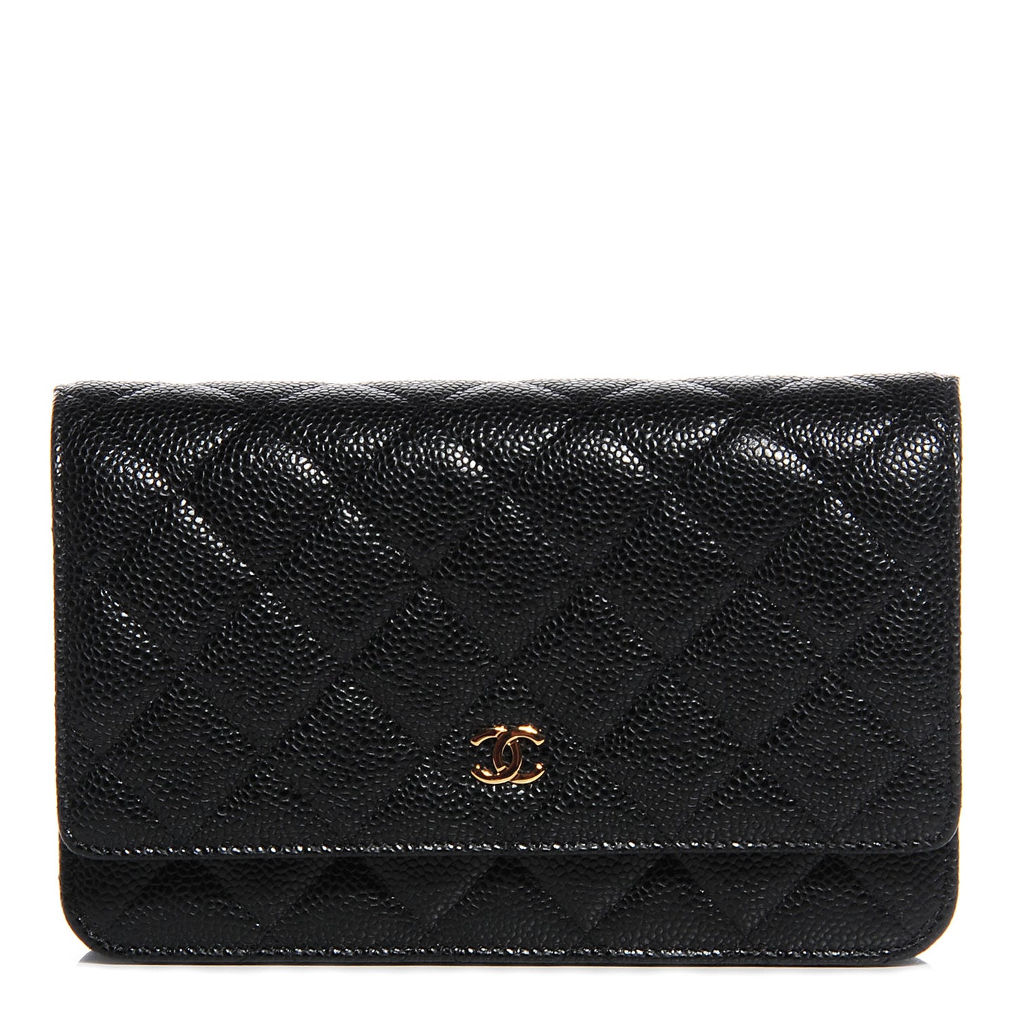 Caviar Quilted Wallet On Chain WOC Black