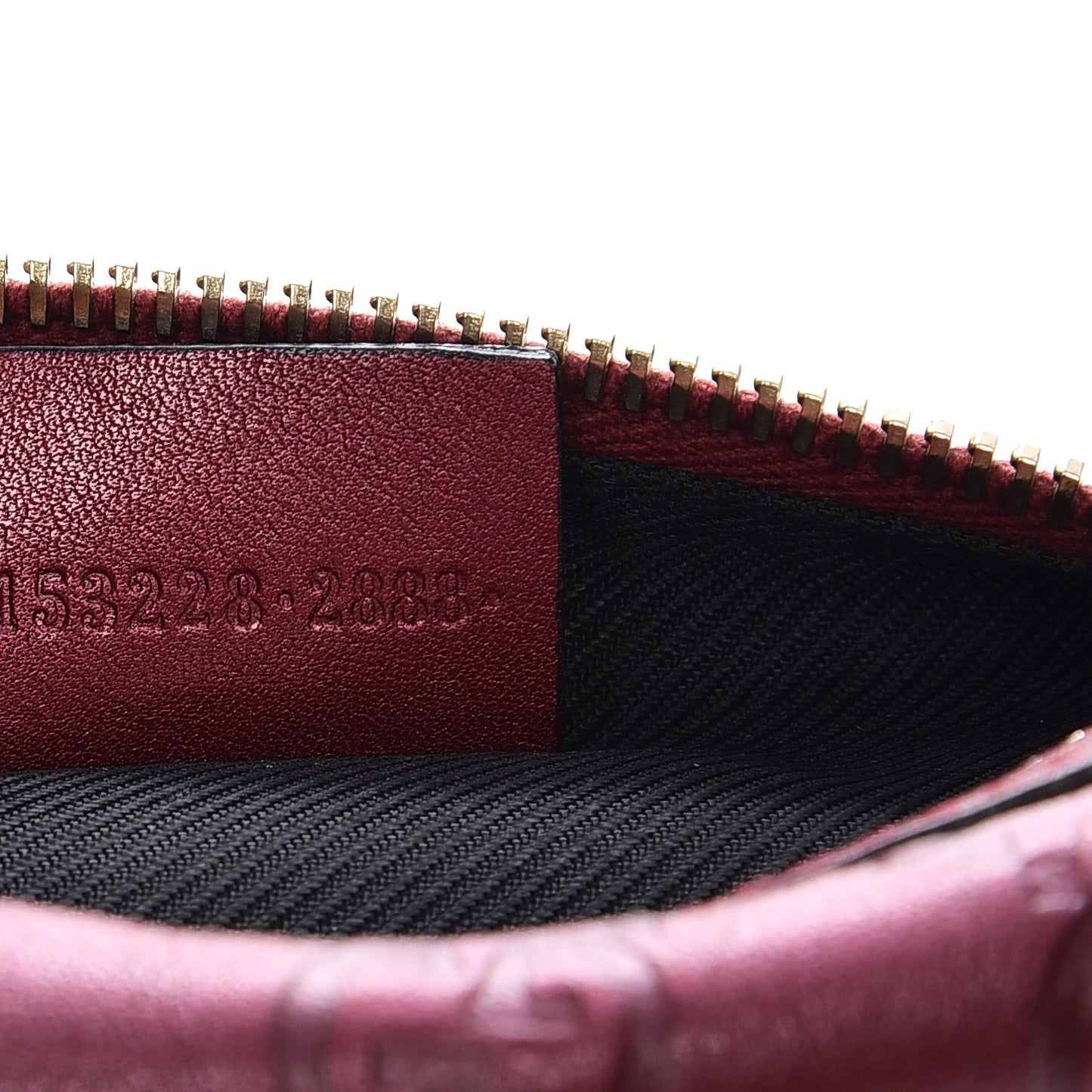 Metallic Guccissima Small Cosmetic Case Red