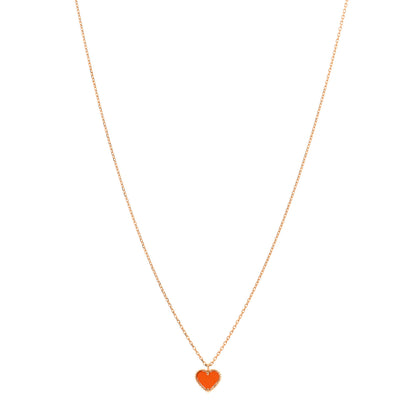 Van Cleef & Arpels 18K Rose Gold Carnelian Sweet Alhambra Heart Pendant Necklace 1 of 3