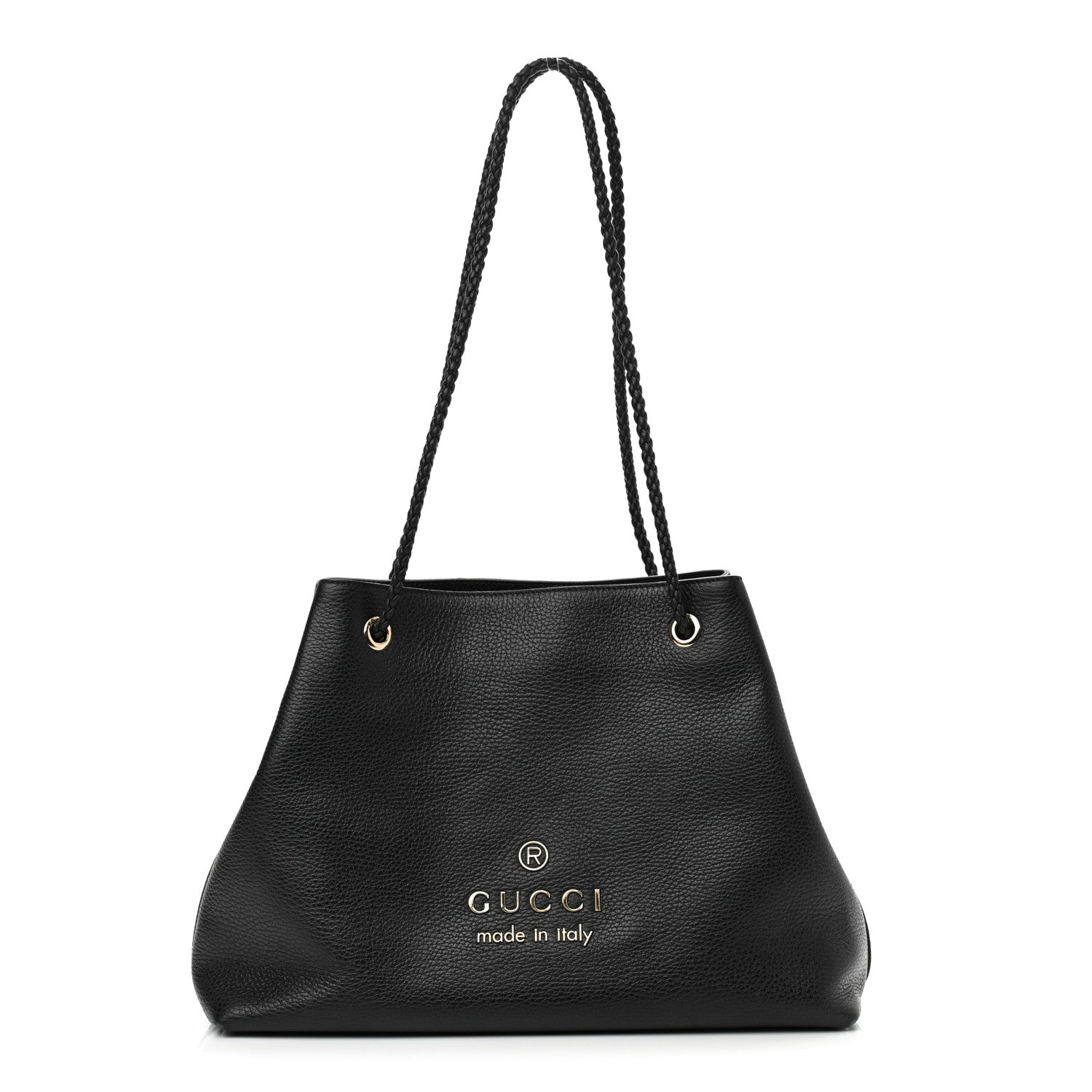 Gucci Calfskin Medium Braided Handle Gifford Tote Black 1 of 12