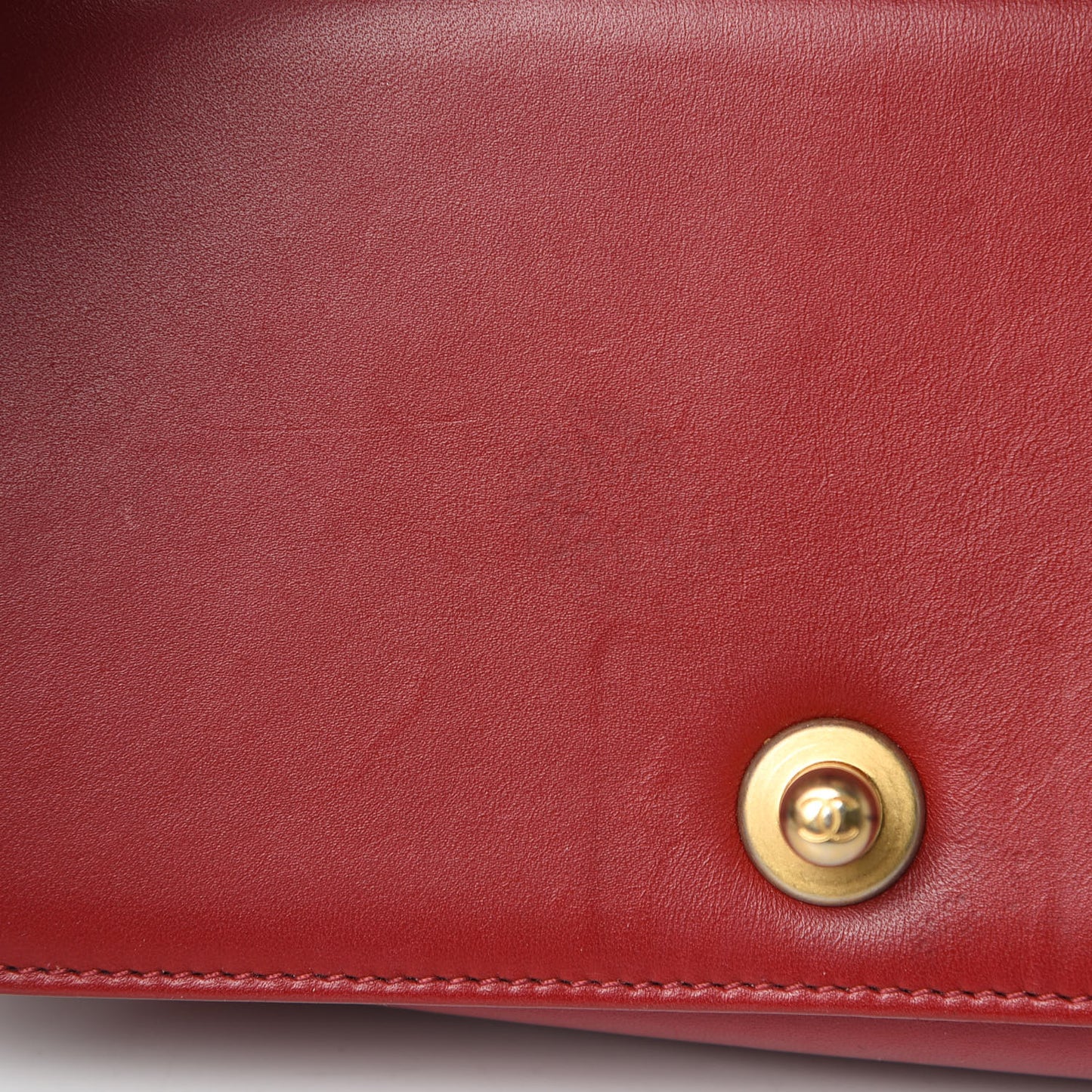 Lambskin Quilted Small Boy Flap Dark Red
