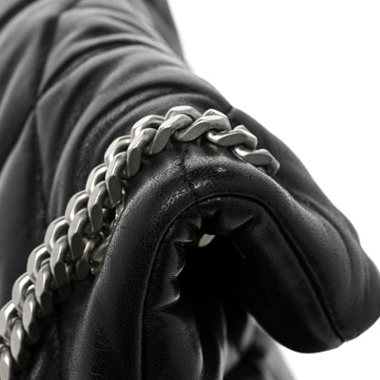 Saint Laurent Lambskin Quilted Medium Loulou Puffer Monogram Chain Satchel Black 15 of 16