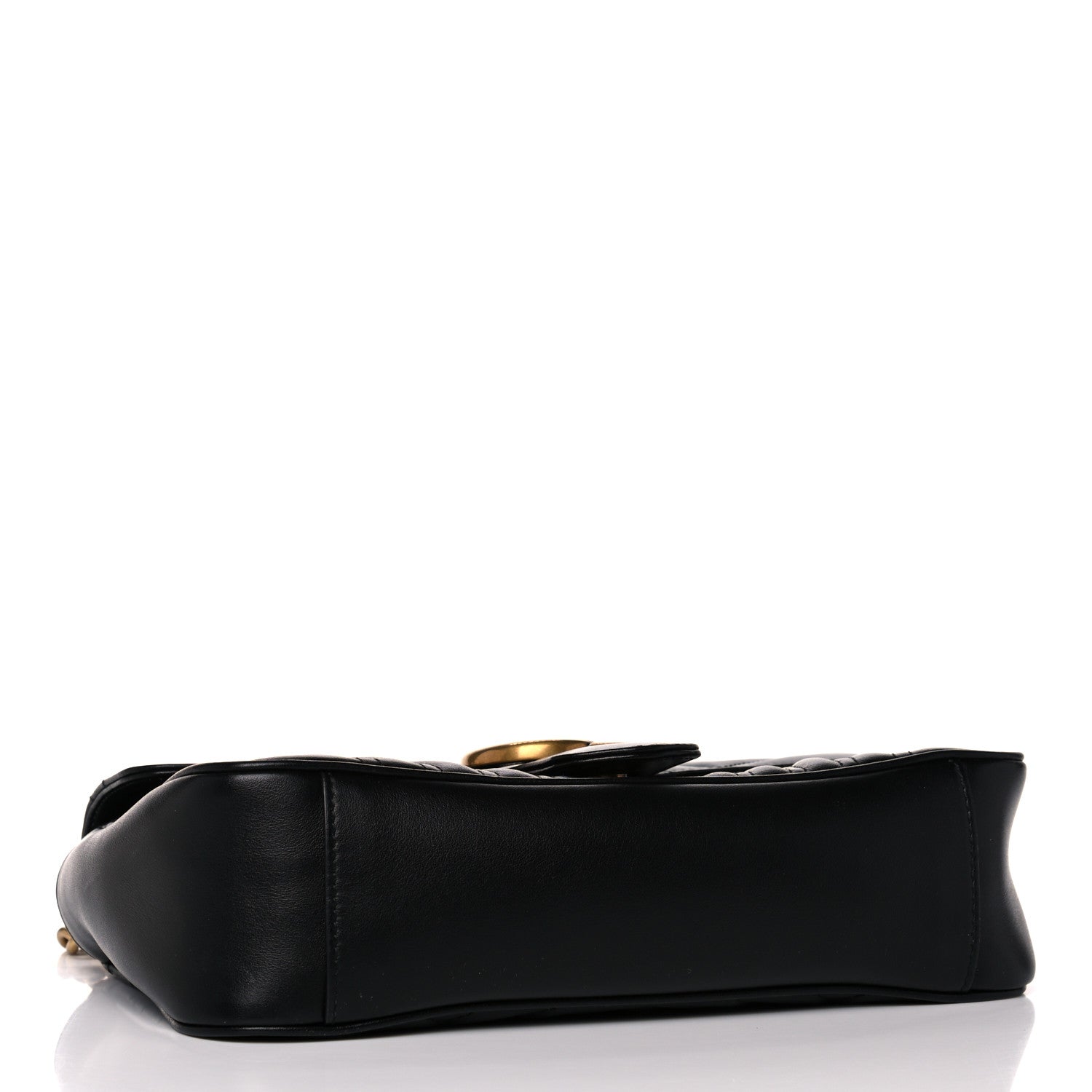 Gucci Calfskin Matelasse Small GG Marmont Shoulder Bag Black 4 of 11