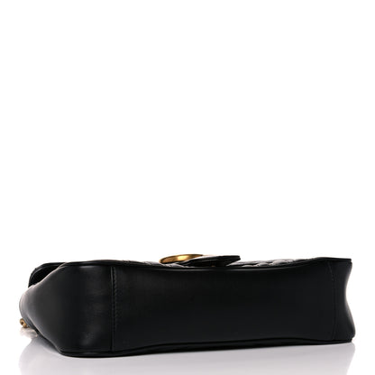 Gucci Calfskin Matelasse Small GG Marmont Shoulder Bag Black 4 of 11
