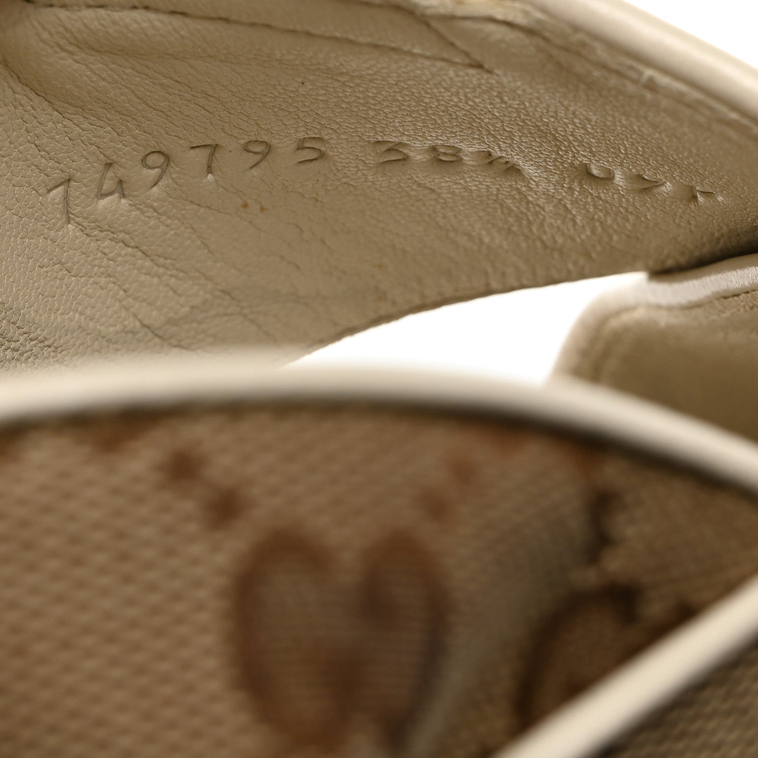 Gucci Monogram Granada Kid Trip 40/72mm Lug Sole Sandals 38.5 Beige Ebony Mystic White 7 of 11