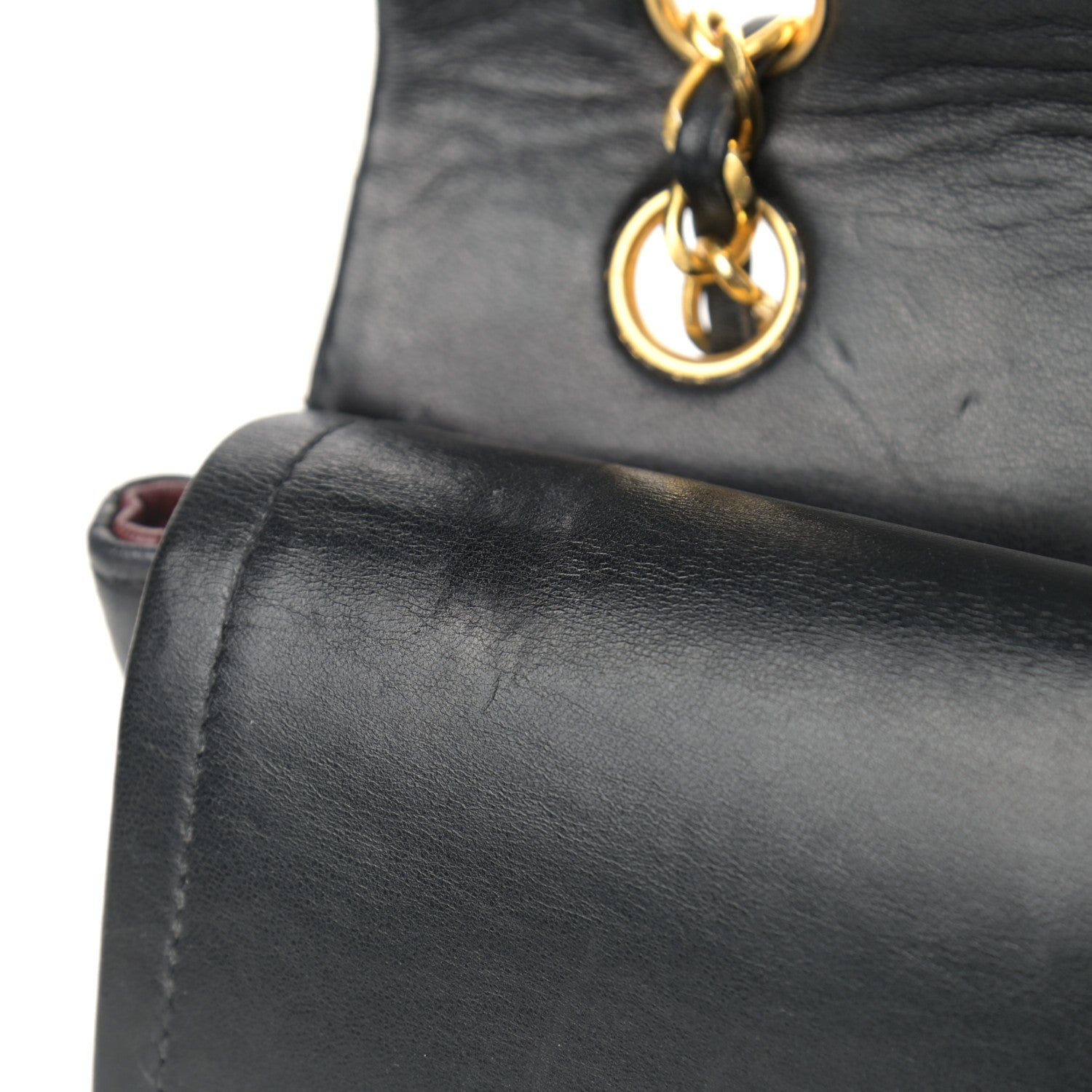 Chanel Lambskin Quilted Medium Double Flap Black 12 of 15
