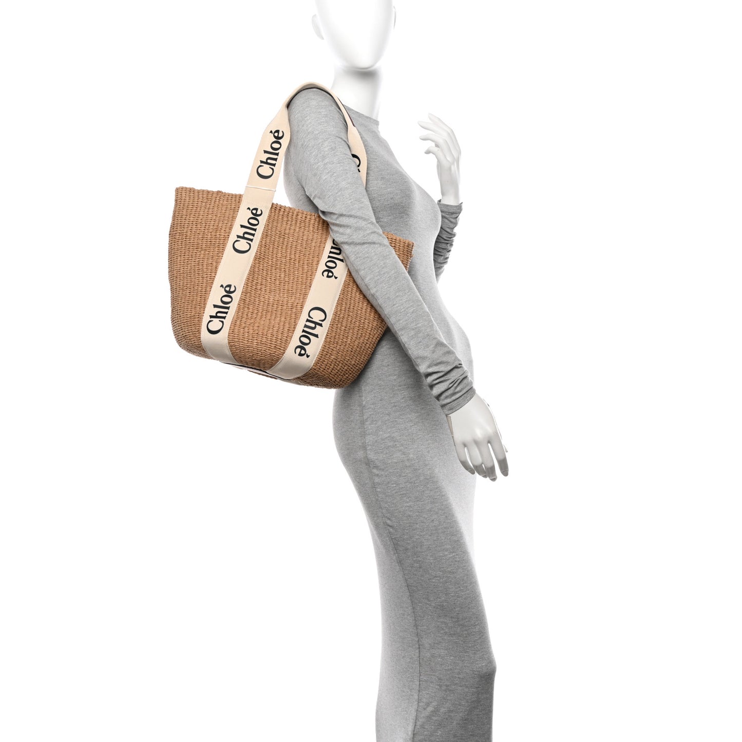 X MIFUKO Raffia Large Woody Basket Bag White