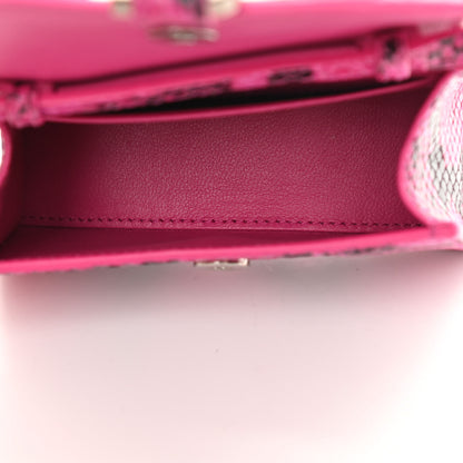 Balenciaga Shiny Calfskin Python Effect Hourglass Top Handle Bag Mini Fuchsia Black 5 of 12