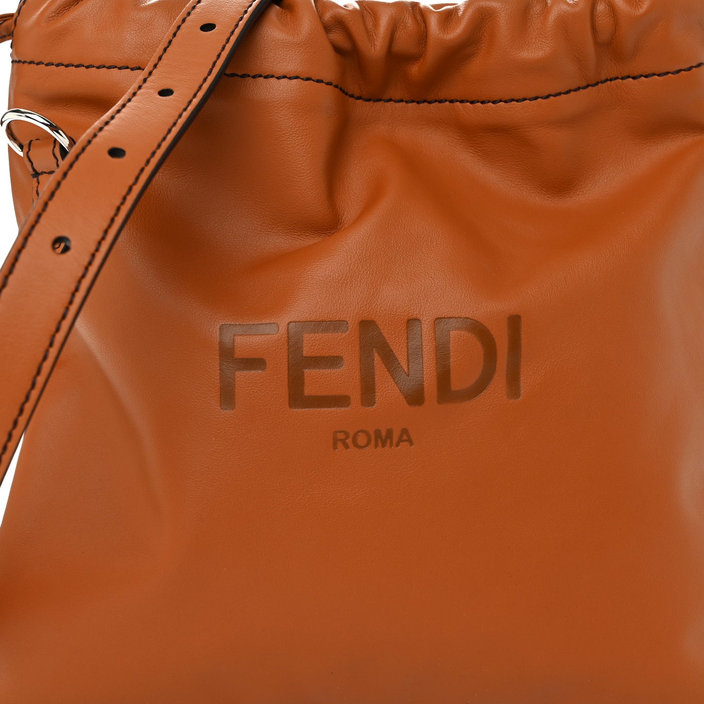 Vitello Grace Light Small Saint Fendi Roma Drawstring Pouch Brandy