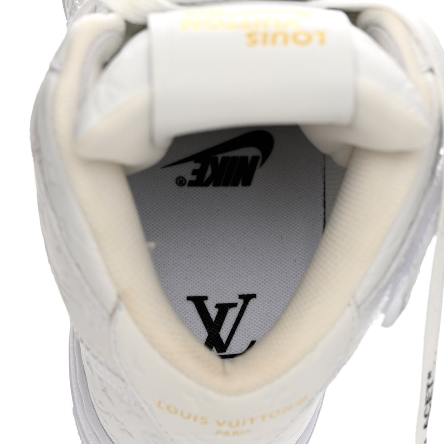 X NIKE AIR FORCE 1 Calfskin Monogram Mid Sneakers 7 White