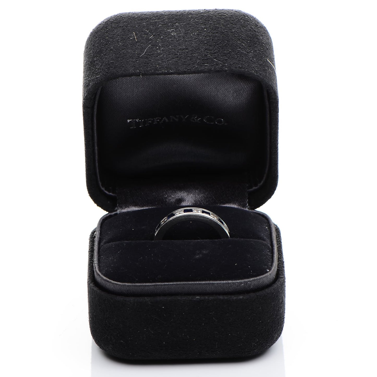 Platinum Diamond Blue Sapphire Ring 49.5 5