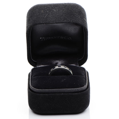 Tiffany Platinum Diamond Blue Sapphire Ring 49.5 5 8 of 8