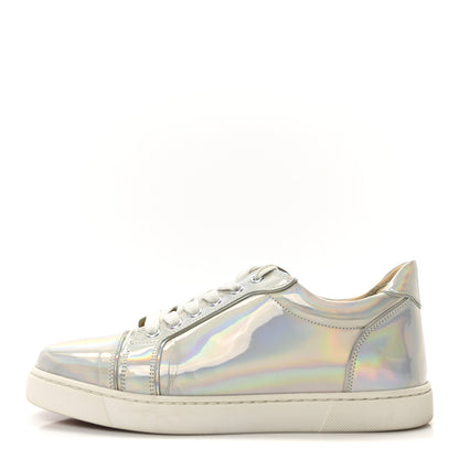 Christian Louboutin Patent Psychic Vieira Flat Sneakers 39 White Silver 1 of 10