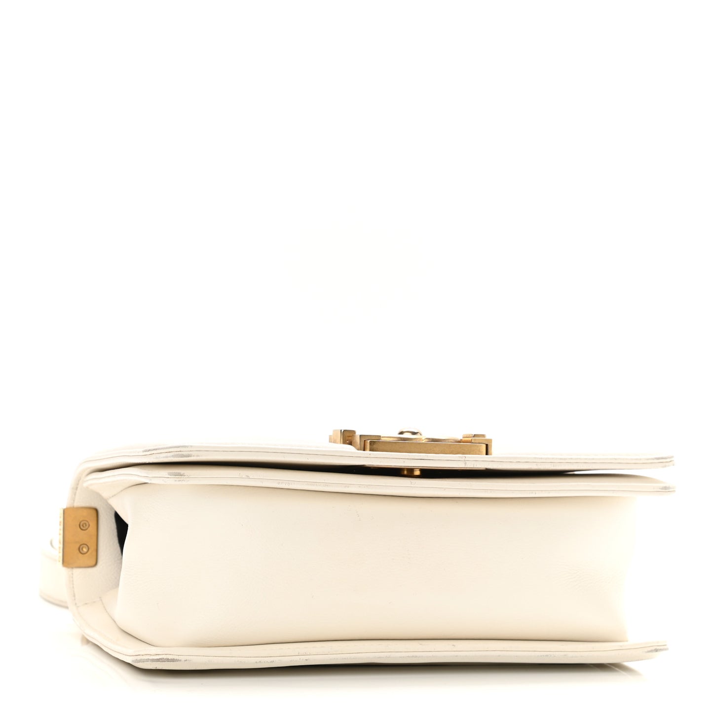 Calfskin Embroidered Small Boy Flap Ivory