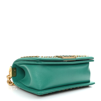 Chanel Caviar Quilted Small Chain Around Boy Flap Green 4 of 10