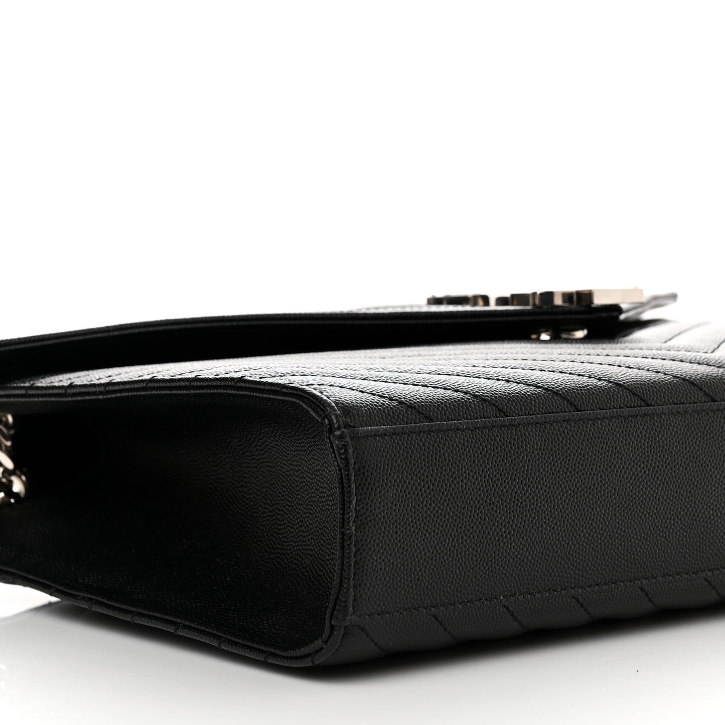 Grain De Poudre Matelasse Chevron Large Monogram Satchel Black